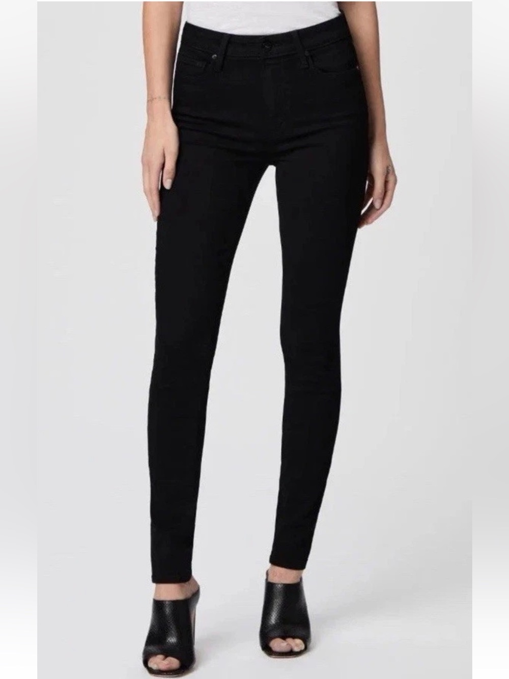 Paige Womenโs Size 25 Huxton Skinny Black Pants Classic Stretch Denim Jeans